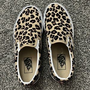 Leopard print slip on vans